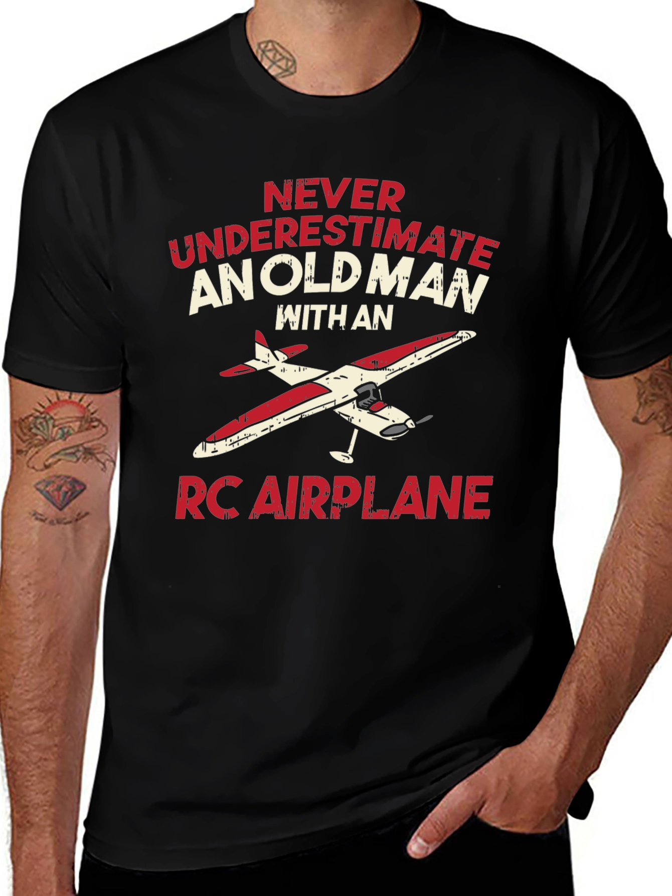 Old Man RC Airplane T-Shirt - Hobbyist Gift