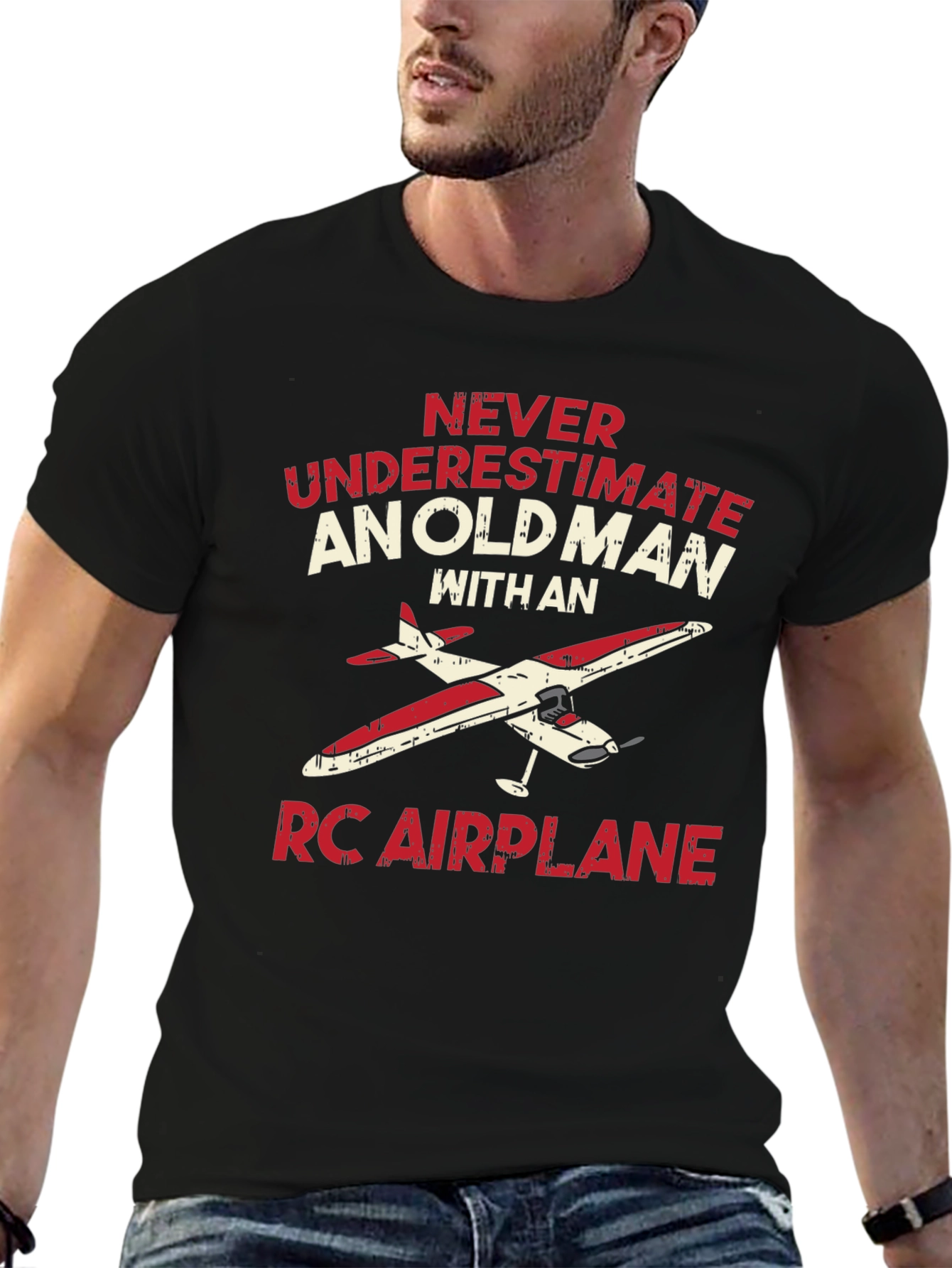Old Man RC Airplane T-Shirt - Hobbyist Gift