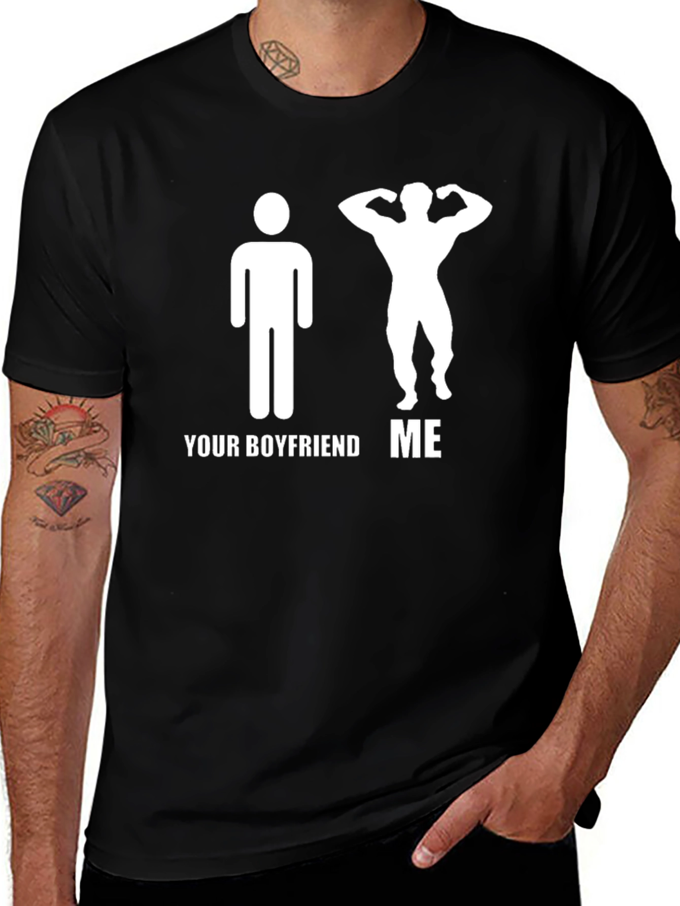 Humorous Your Boyfriend ME Graphic T-Shirt