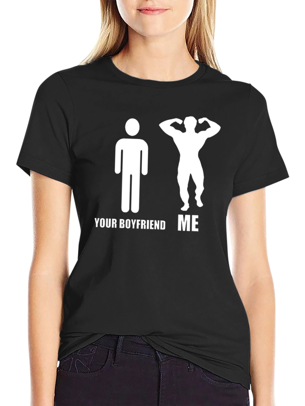 Humorous Your Boyfriend ME Graphic T-Shirt