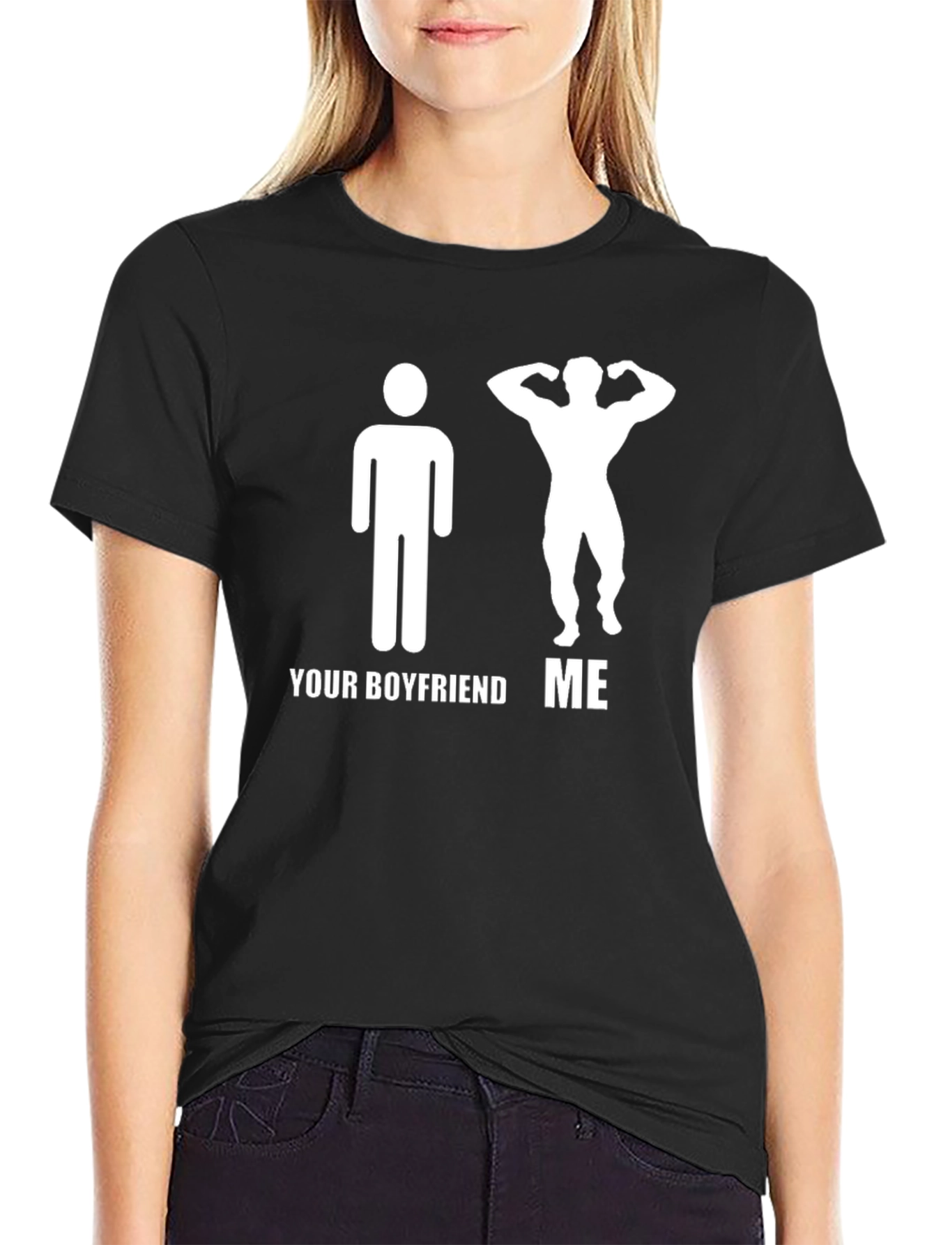 Humorous Your Boyfriend ME Graphic T-Shirt