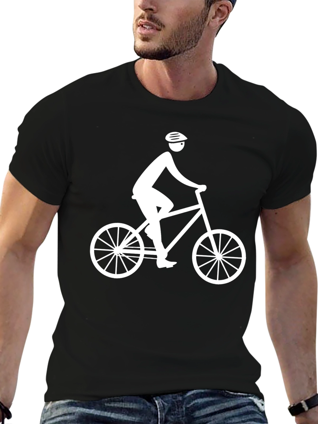 Cyclist Graphic Tee - Black Cotton Blend