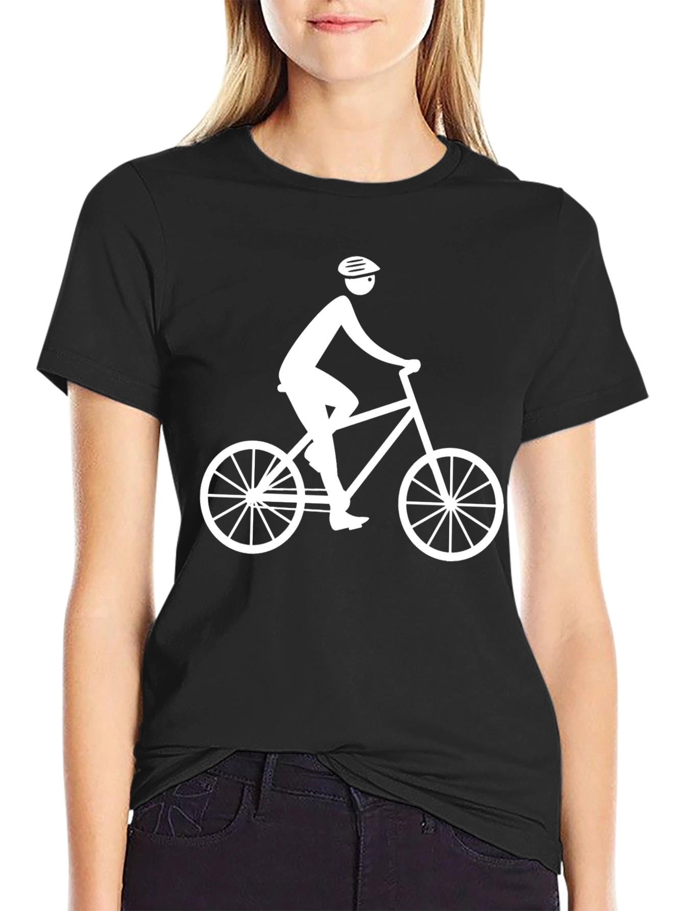 Cyclist Graphic Tee - Black Cotton Blend