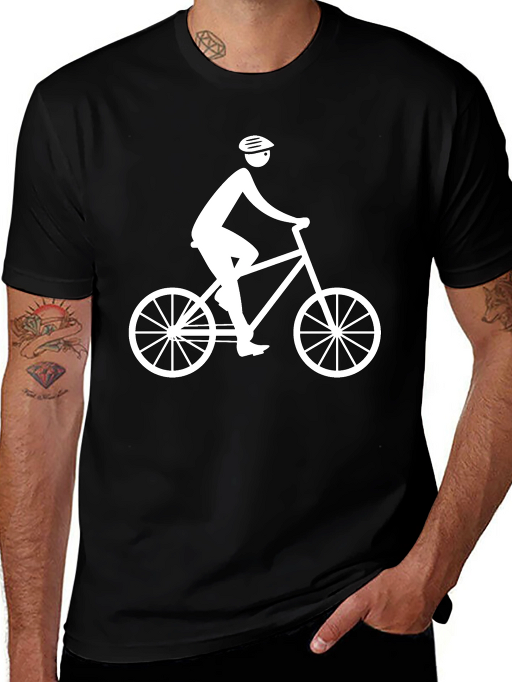 Cyclist Graphic Tee - Black Cotton Blend