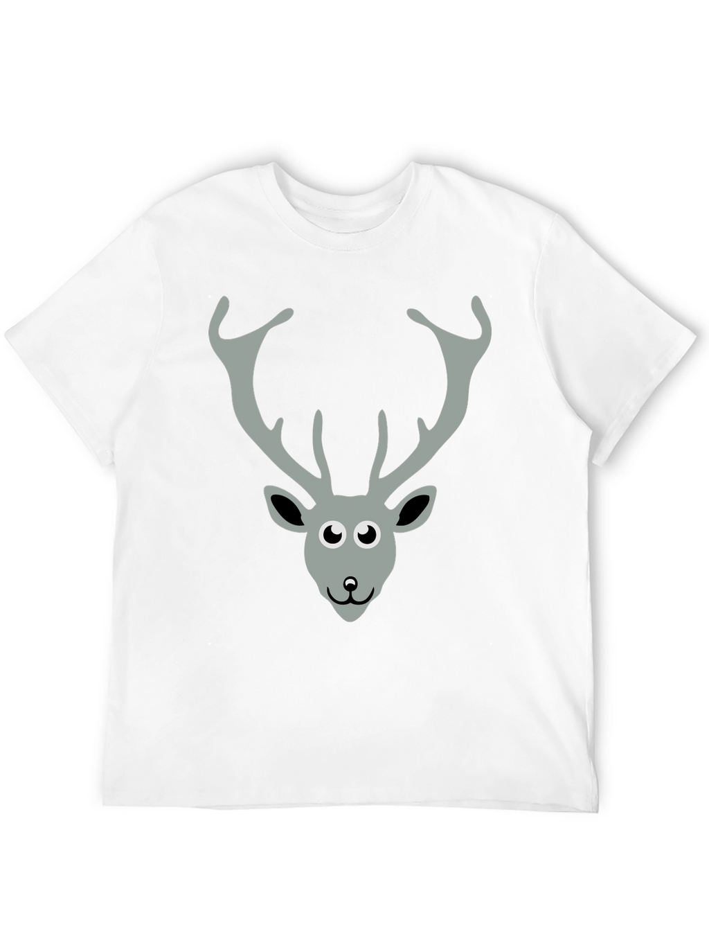 Black T-Shirt with Cartoon Deer Graphic