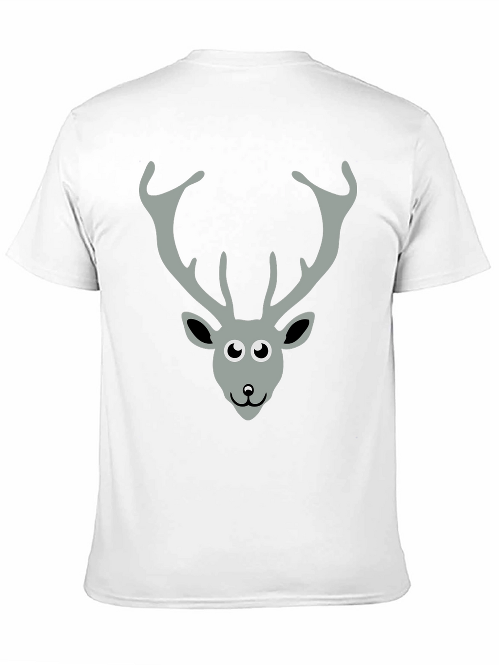 Black T-Shirt with Cartoon Deer Graphic
