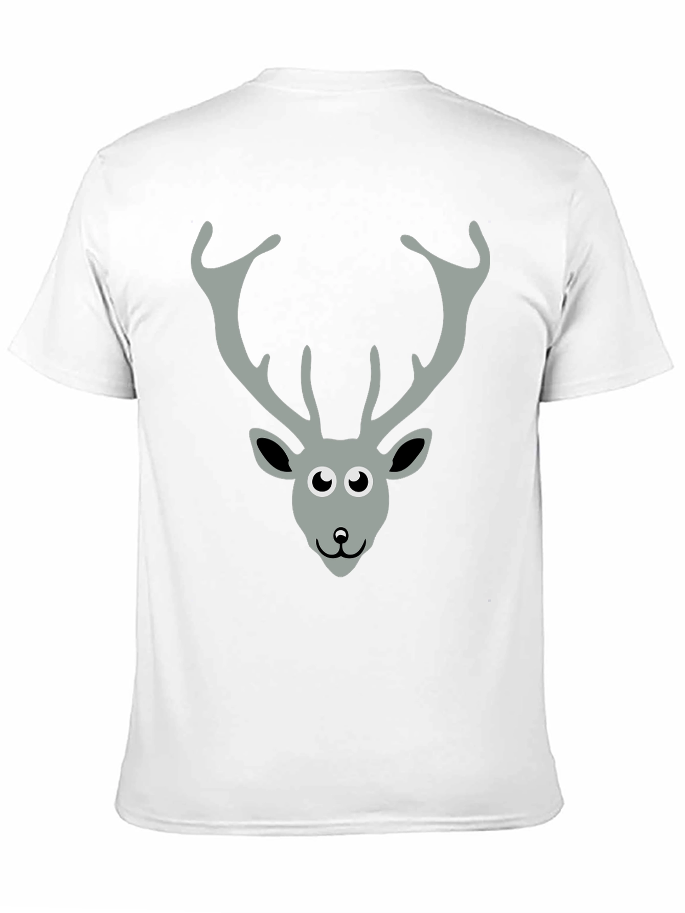 Black T-Shirt with Cartoon Deer Graphic