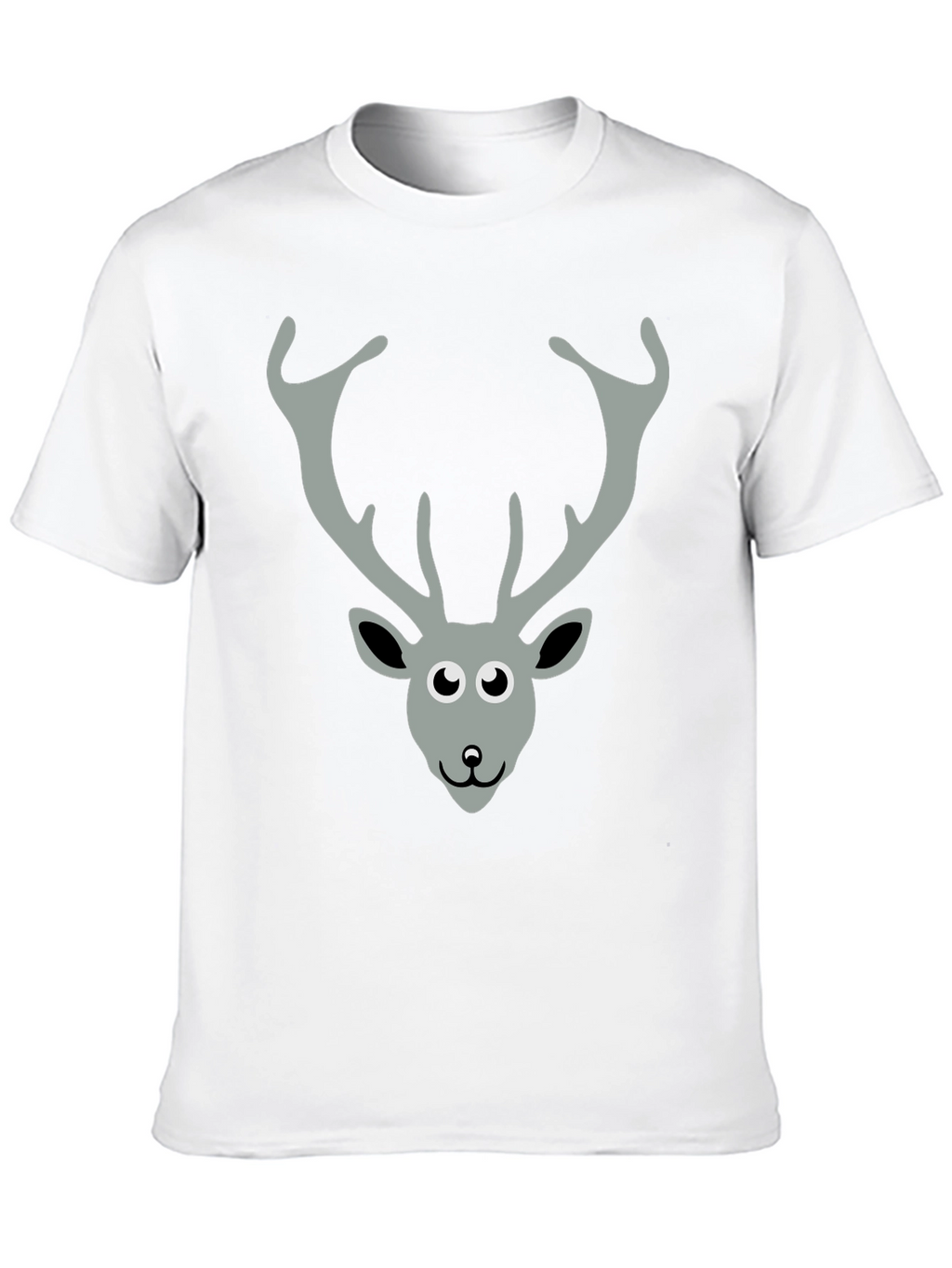Black T-Shirt with Cartoon Deer Graphic