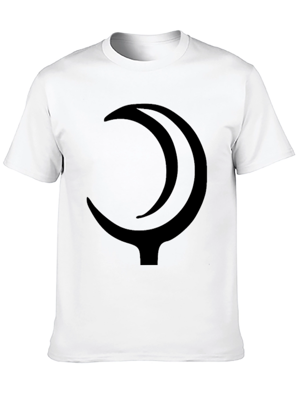 Minimalist Crescent Moon Graphic Black T-Shirt