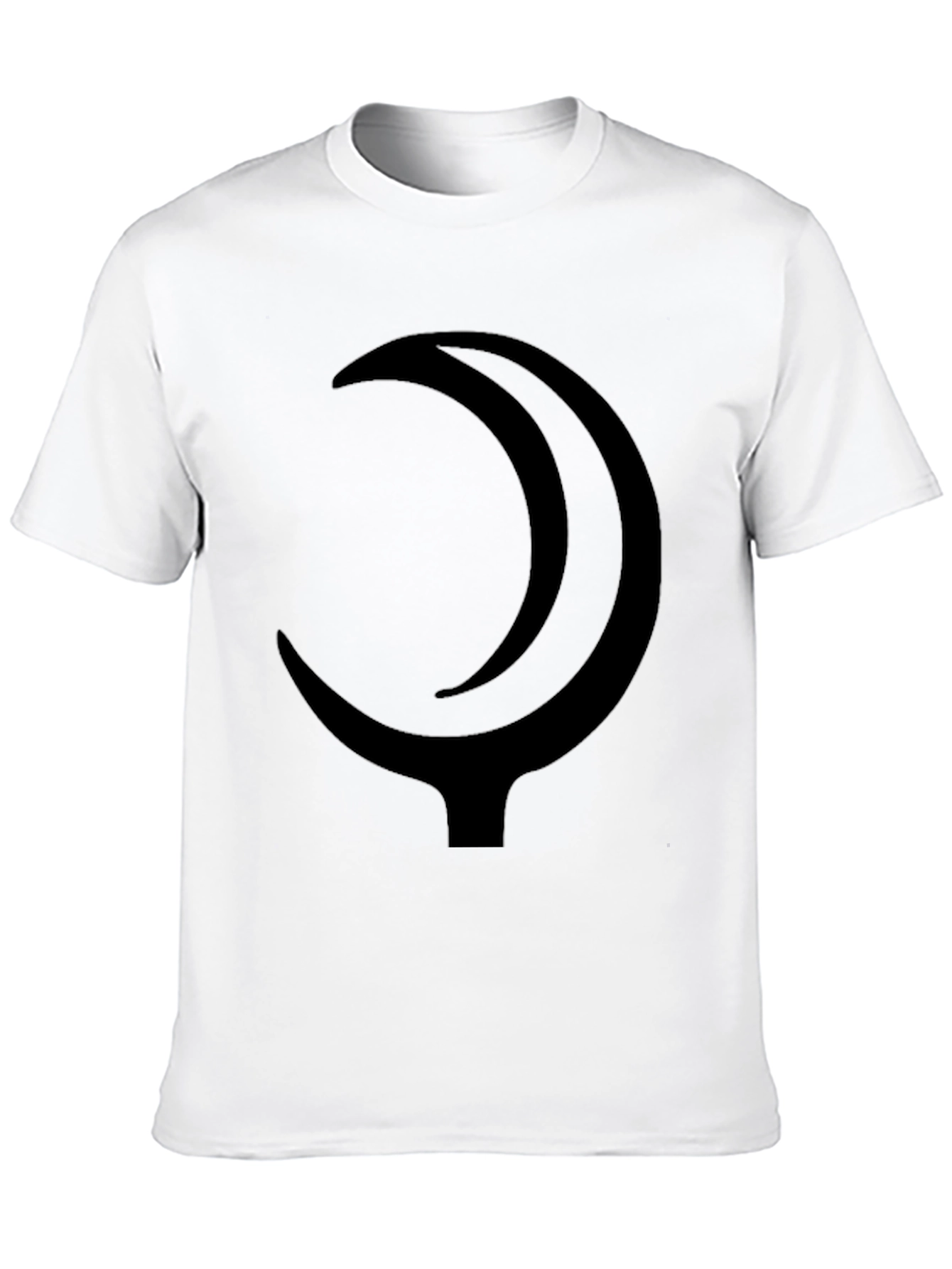 Minimalist Crescent Moon Graphic Black T-Shirt