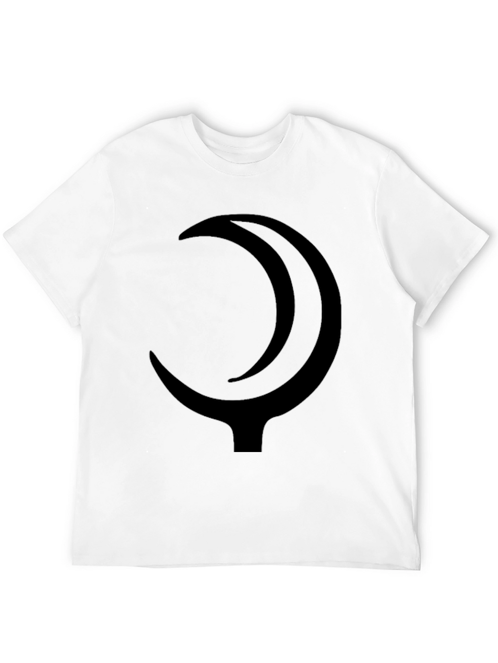 Minimalist Crescent Moon Graphic Black T-Shirt