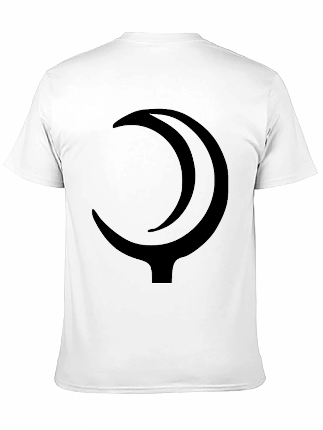 Minimalist Crescent Moon Graphic Black T-Shirt