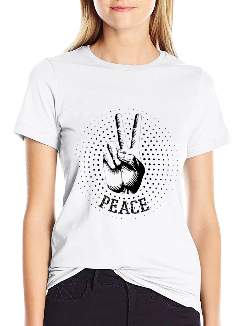 Peace Sign Graphic T-Shirt - Mens Black Tee
