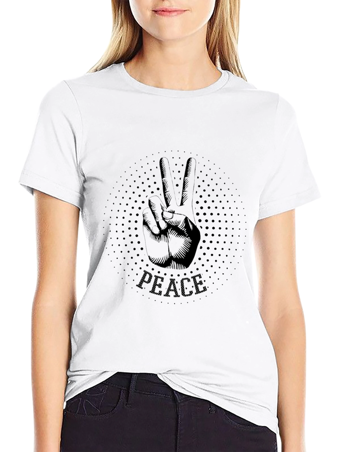 Peace Sign Graphic T-Shirt - Mens Black Tee
