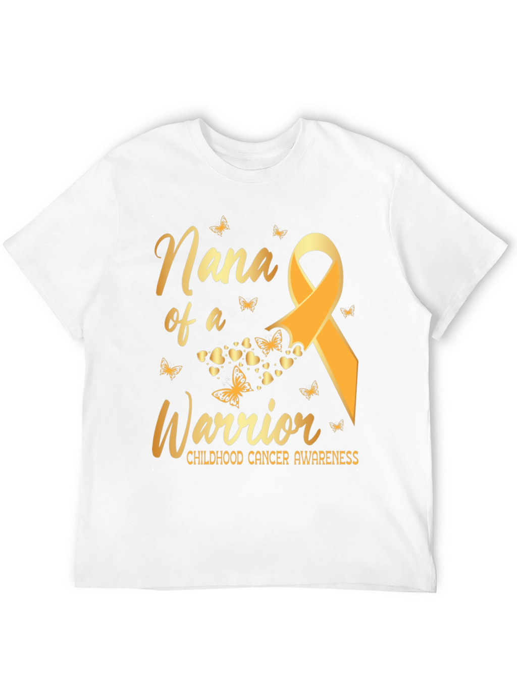 Nana of a Warrior Childhood Cancer Awareness T-Shirt