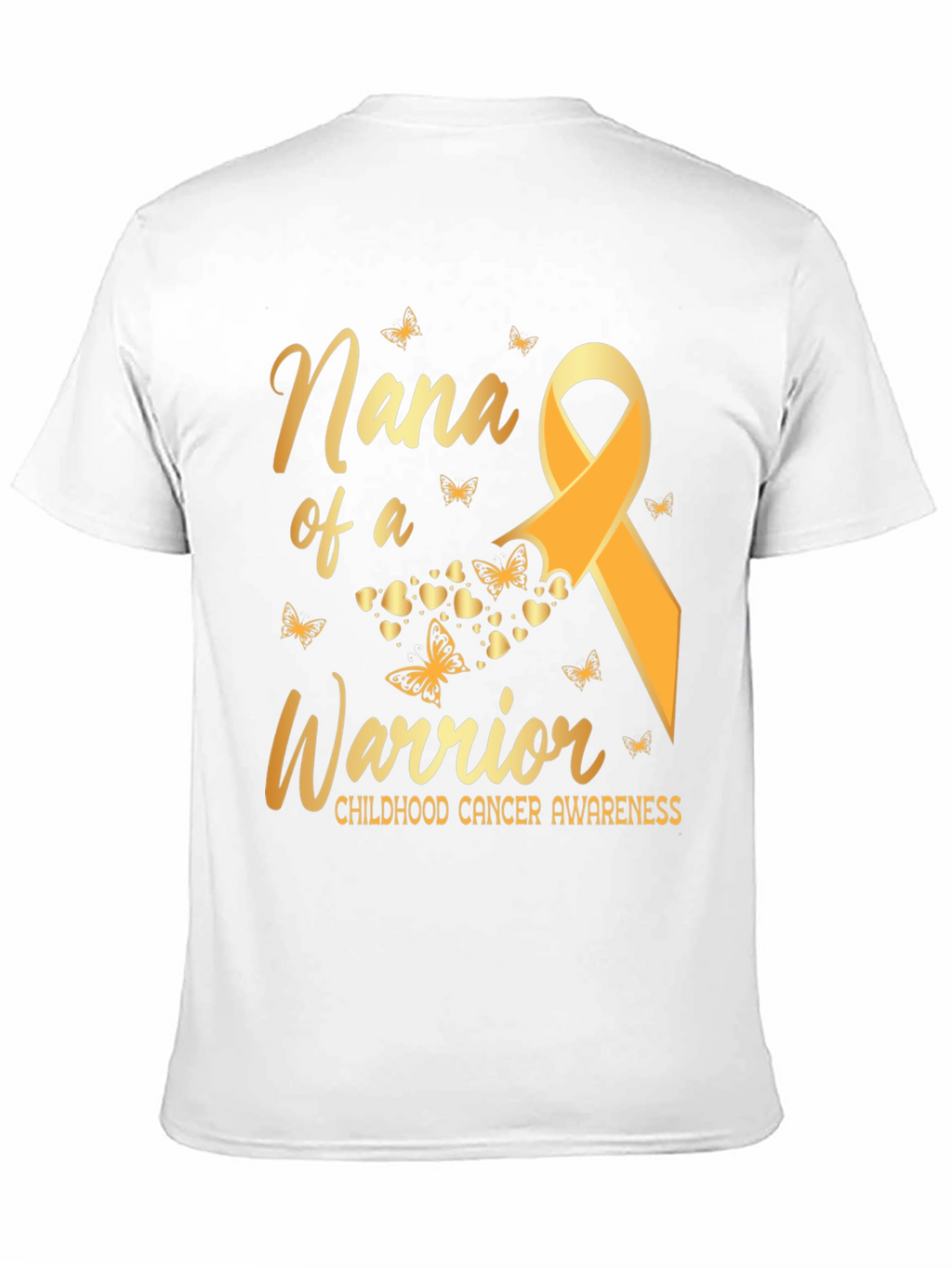 Nana of a Warrior Childhood Cancer Awareness T-Shirt