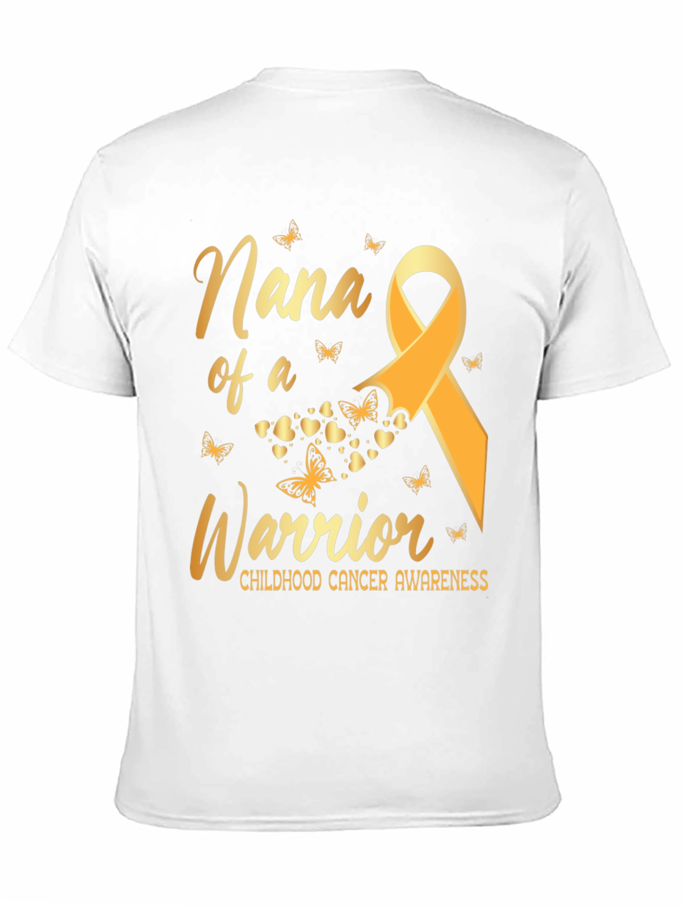 Nana of a Warrior Childhood Cancer Awareness T-Shirt