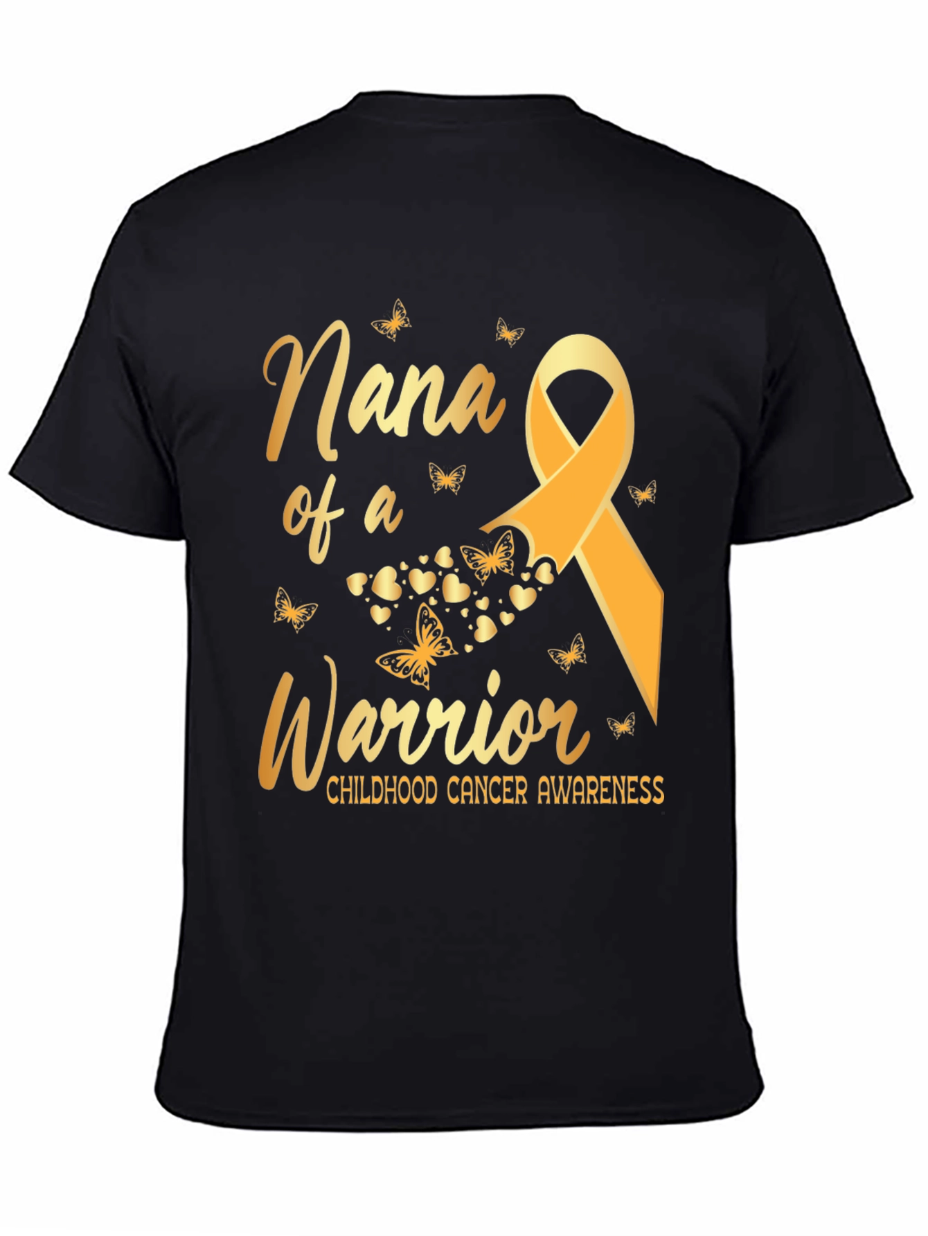 Nana of a Warrior Childhood Cancer Awareness T-Shirt