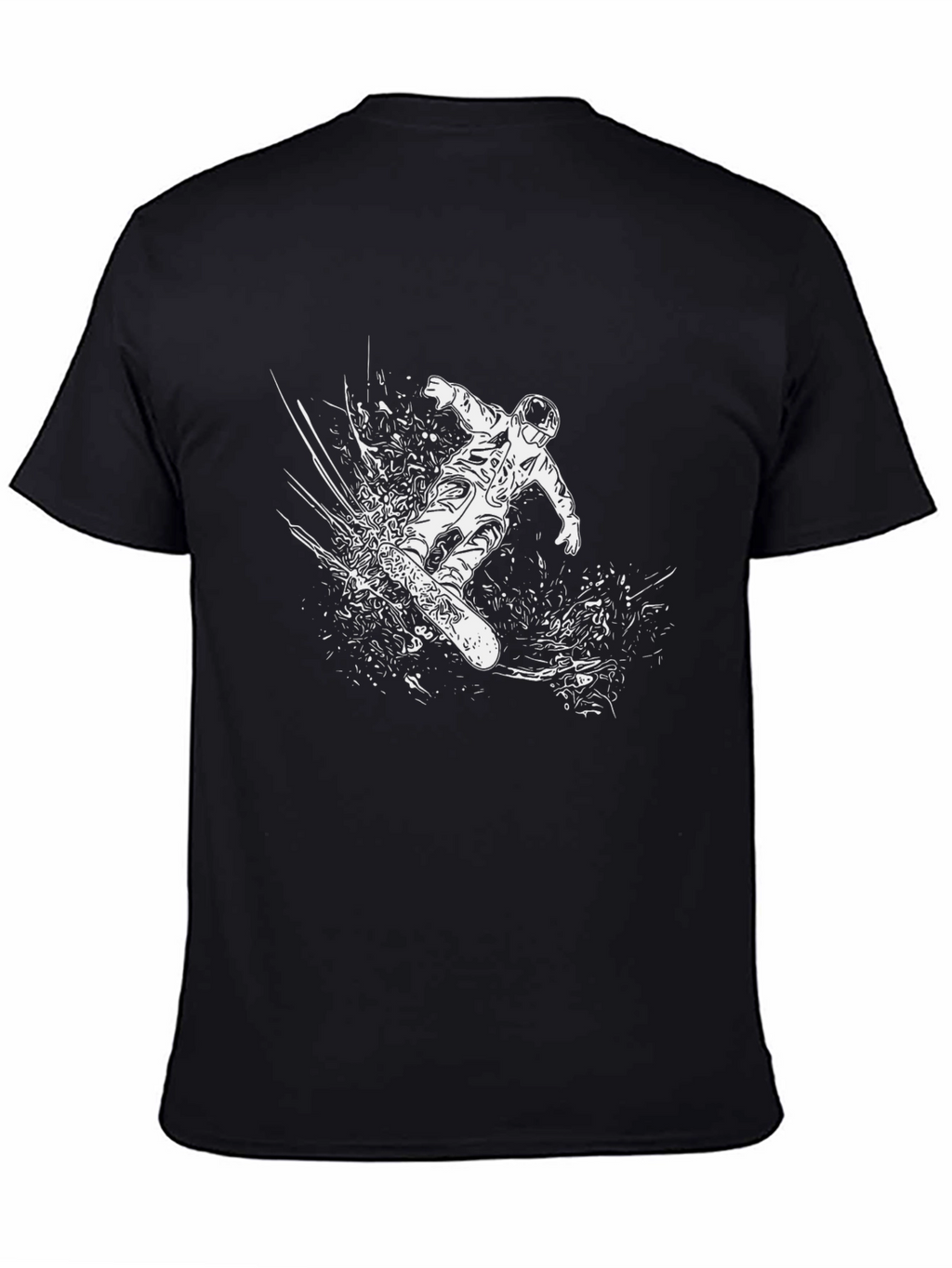 Snowboarder Graphic Tee - Black Cotton Blend T-Shirt