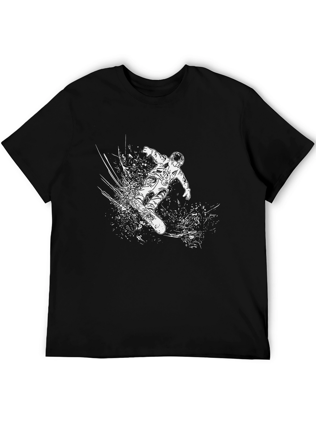 Snowboarder Graphic Tee - Black Cotton Blend T-Shirt