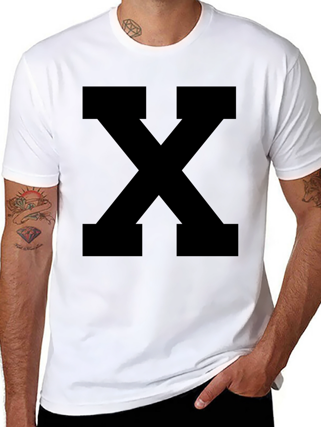 Bold Black X Graphic Tee - Casual Style