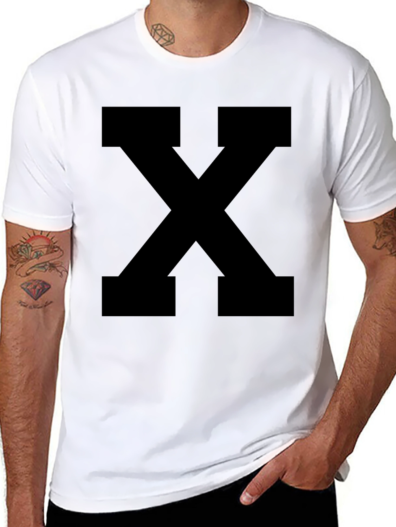Bold Black X Graphic Tee - Casual Style
