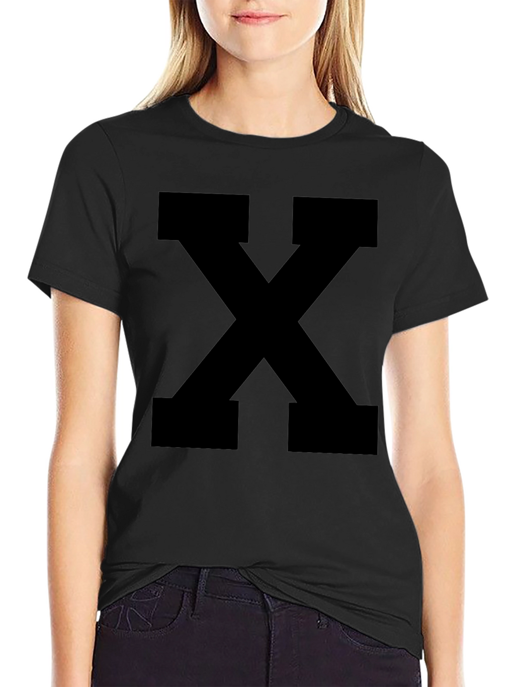 Bold Black X Graphic Tee - Casual Style