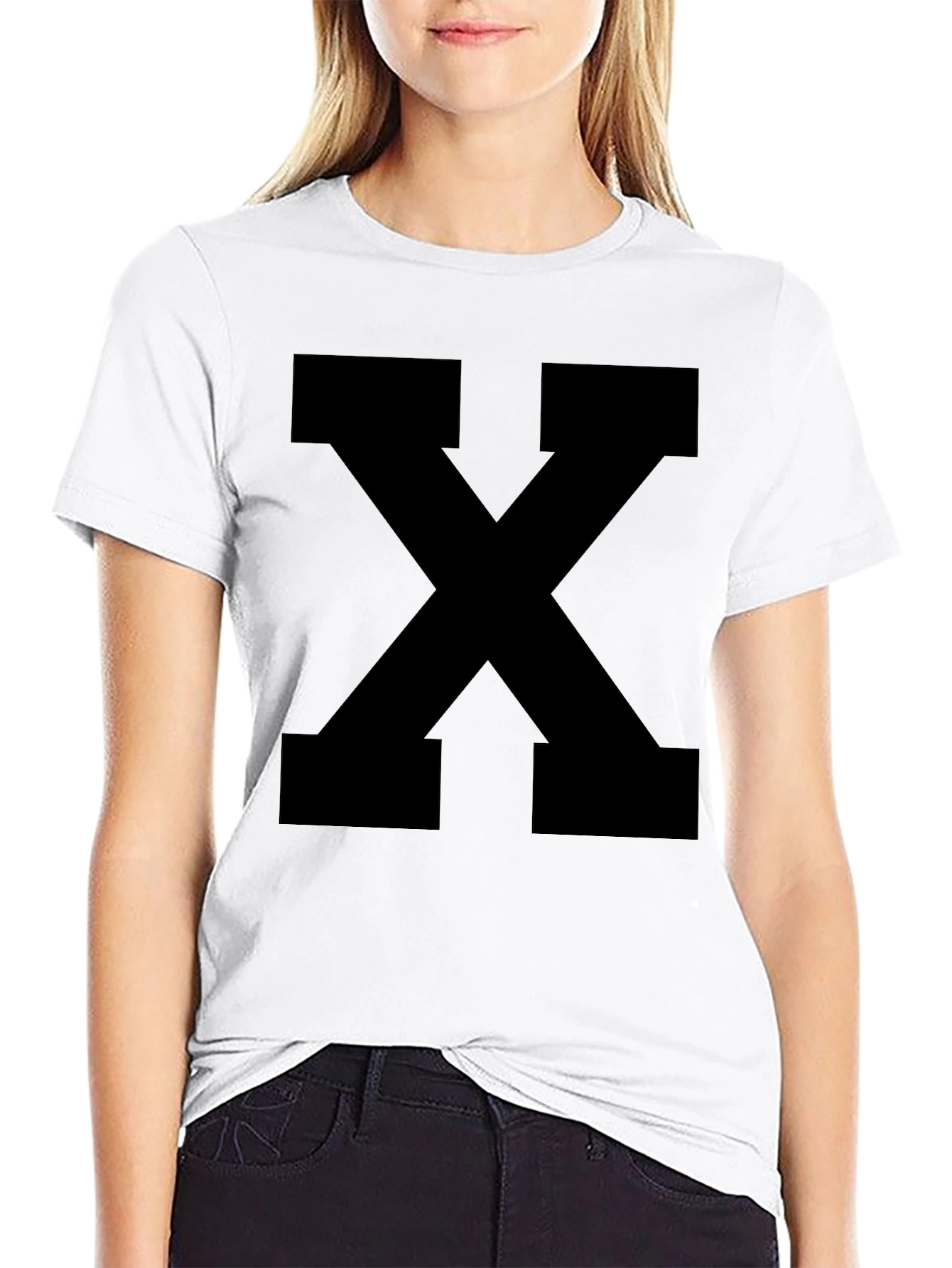 Bold Black X Graphic Tee - Casual Style