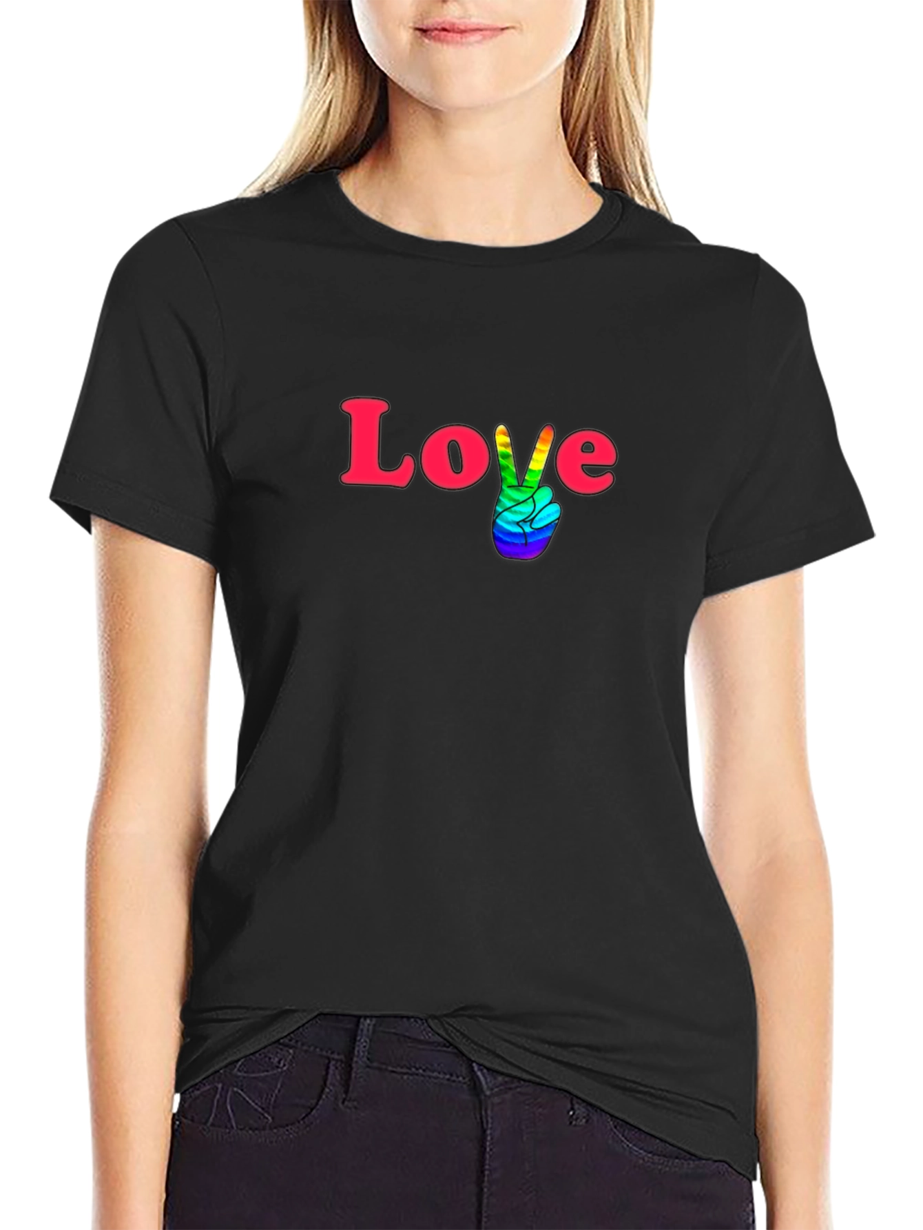 Love & Pride T-Shirt - Black Cotton Blend