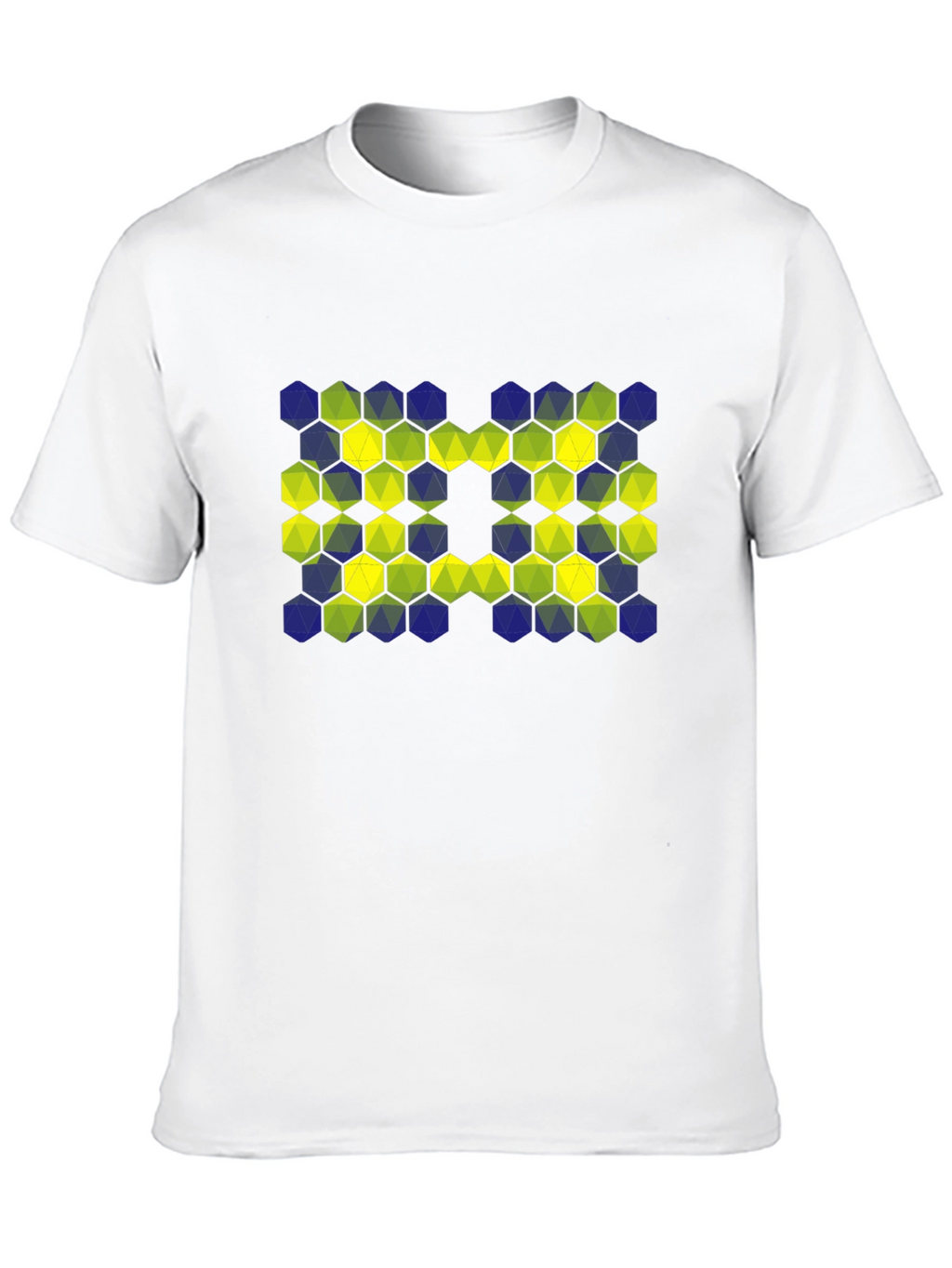 Geometric Hexagon Pattern T-Shirt - Black
