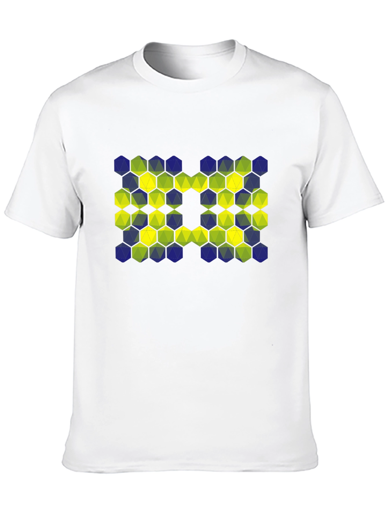Geometric Hexagon Pattern T-Shirt - Black