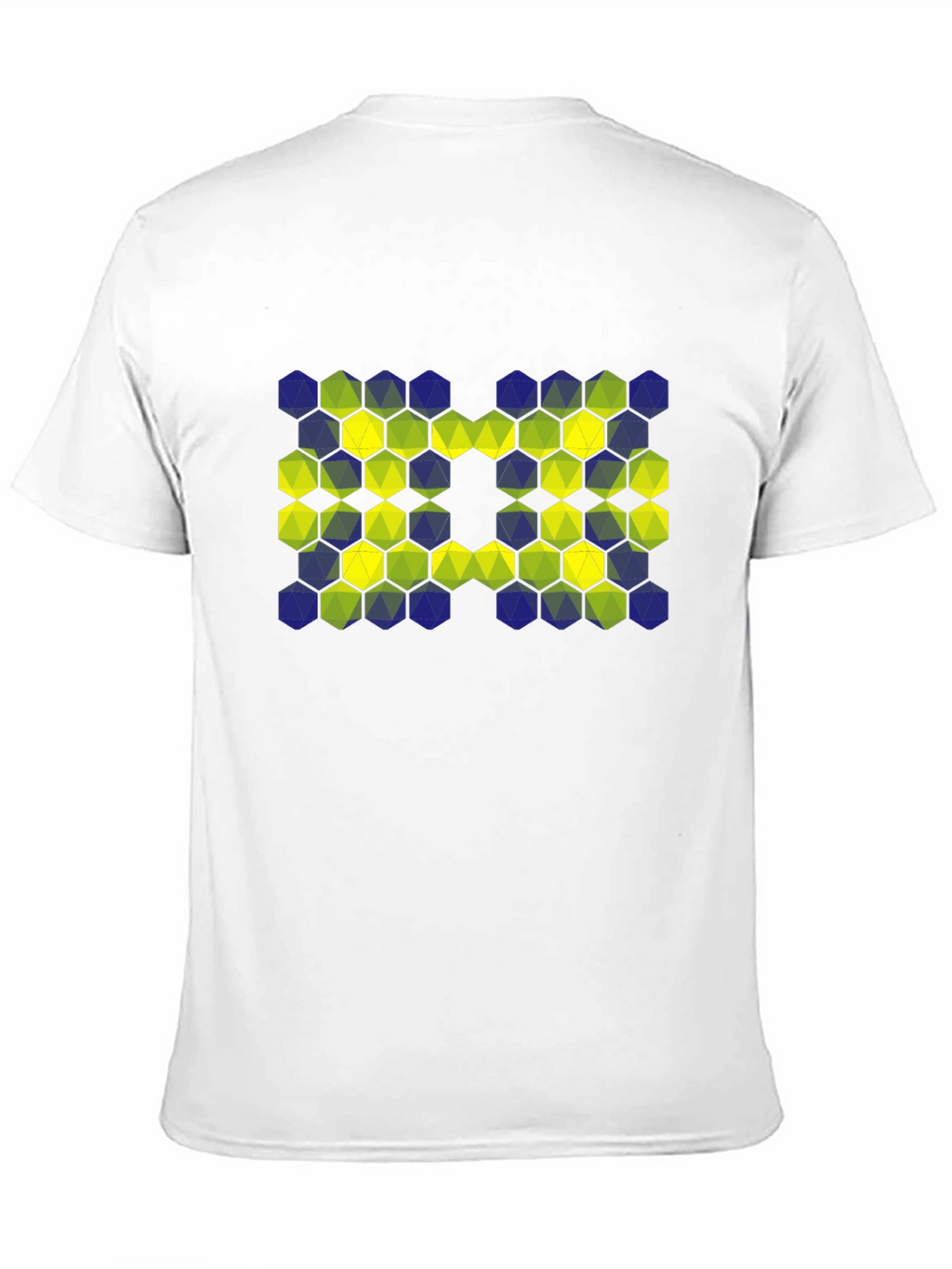 Geometric Hexagon Pattern T-Shirt - Black