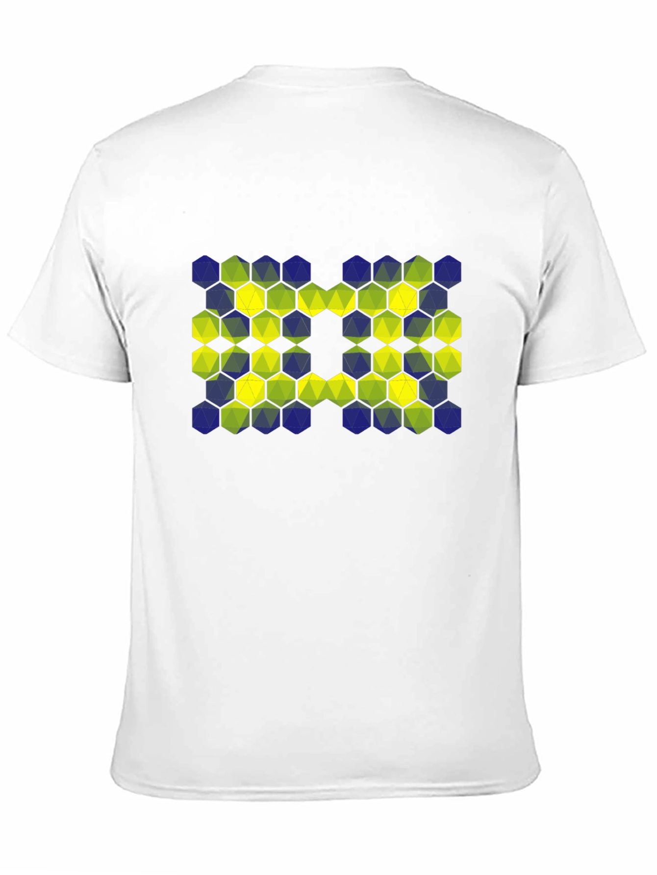 Geometric Hexagon Pattern T-Shirt - Black
