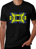 Geometric Hexagon Pattern T-Shirt - Black