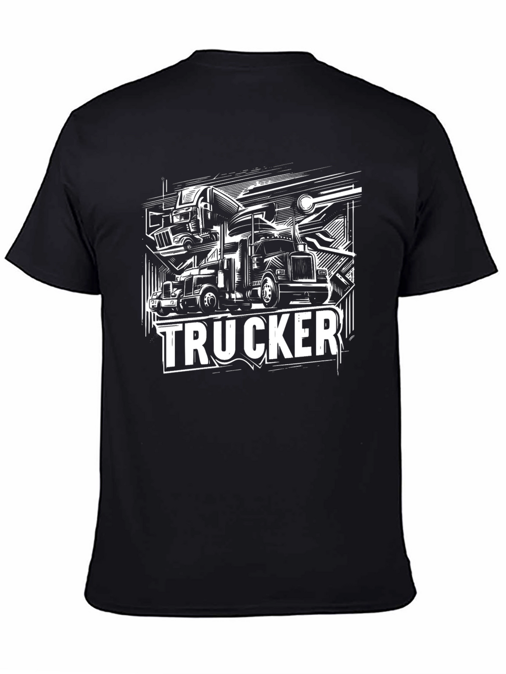Trucker Graphic T-Shirt - Black