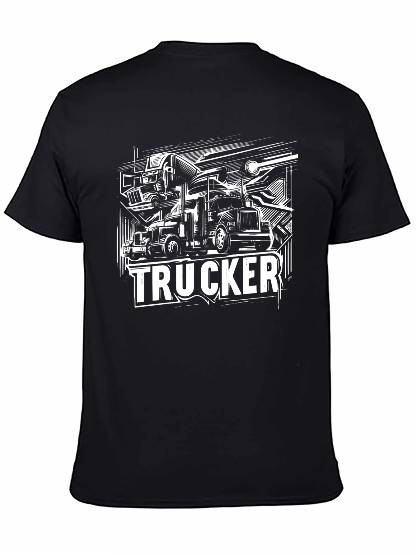 Trucker Graphic T-Shirt - Black