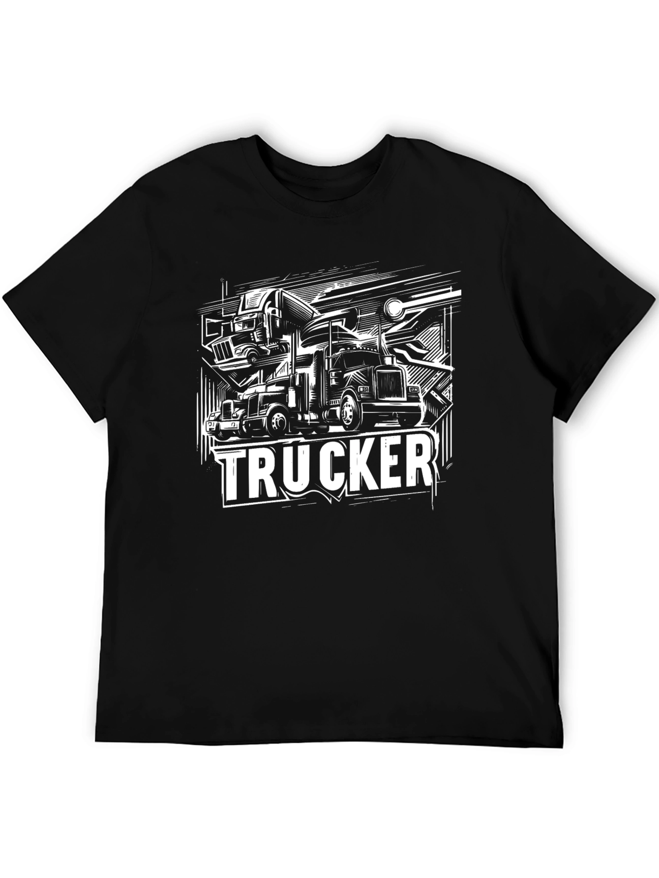 Trucker Graphic T-Shirt - Black