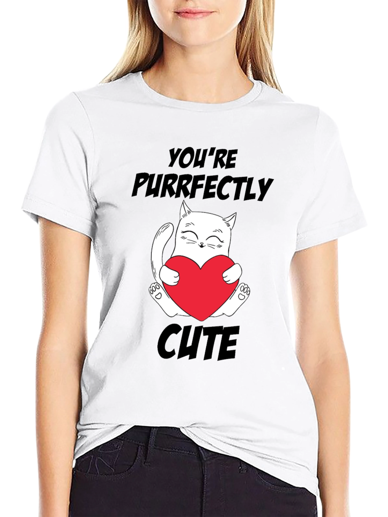 Youre Purrfectly Cute Black Cat Graphic T-Shirt