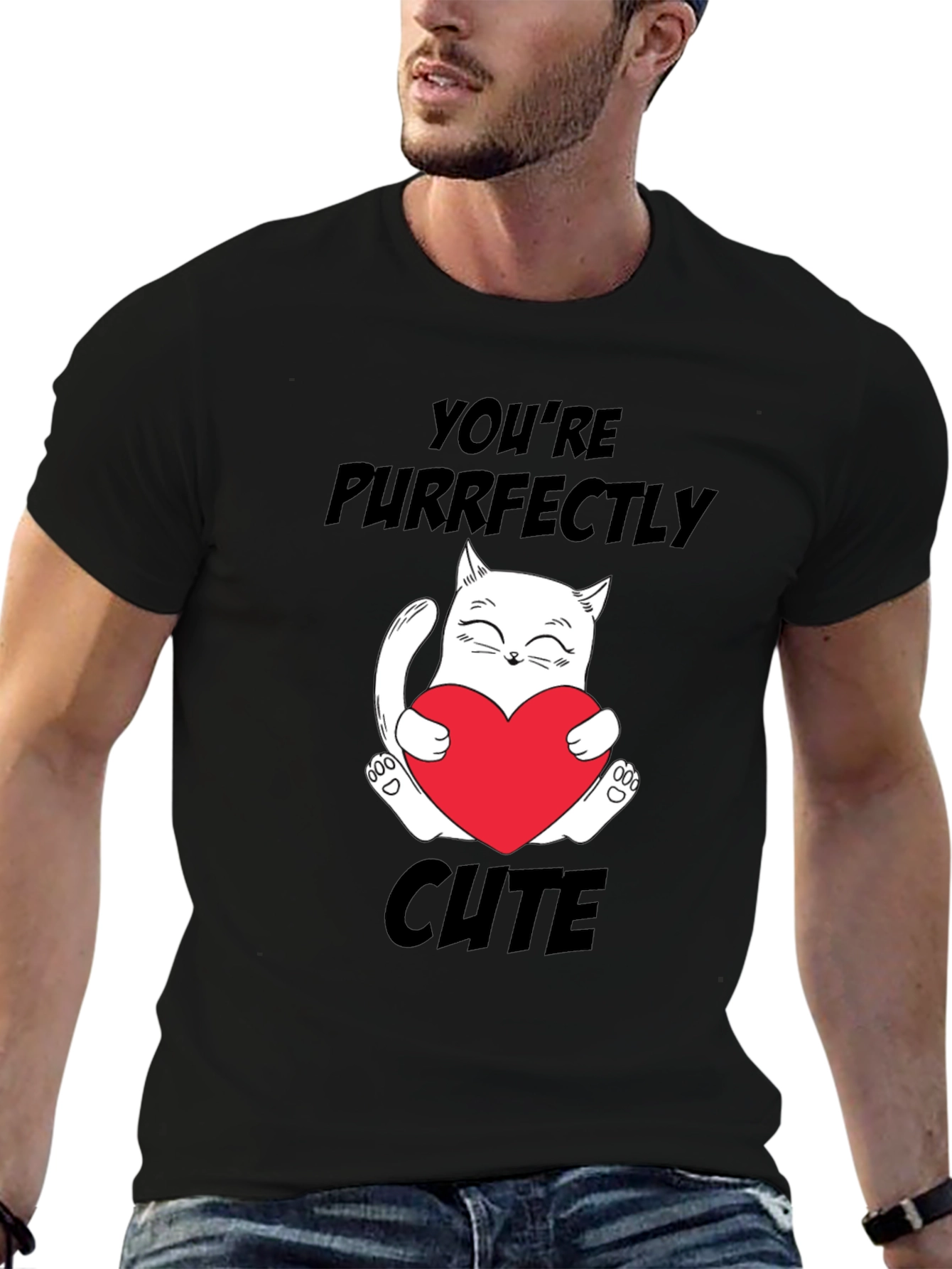 Youre Purrfectly Cute Black Cat Graphic T-Shirt