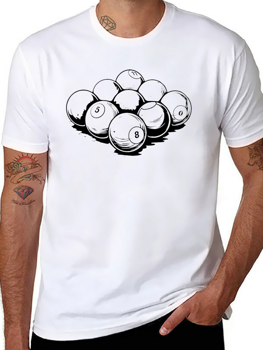 Pool Balls Graphic T-Shirt - Classic Design