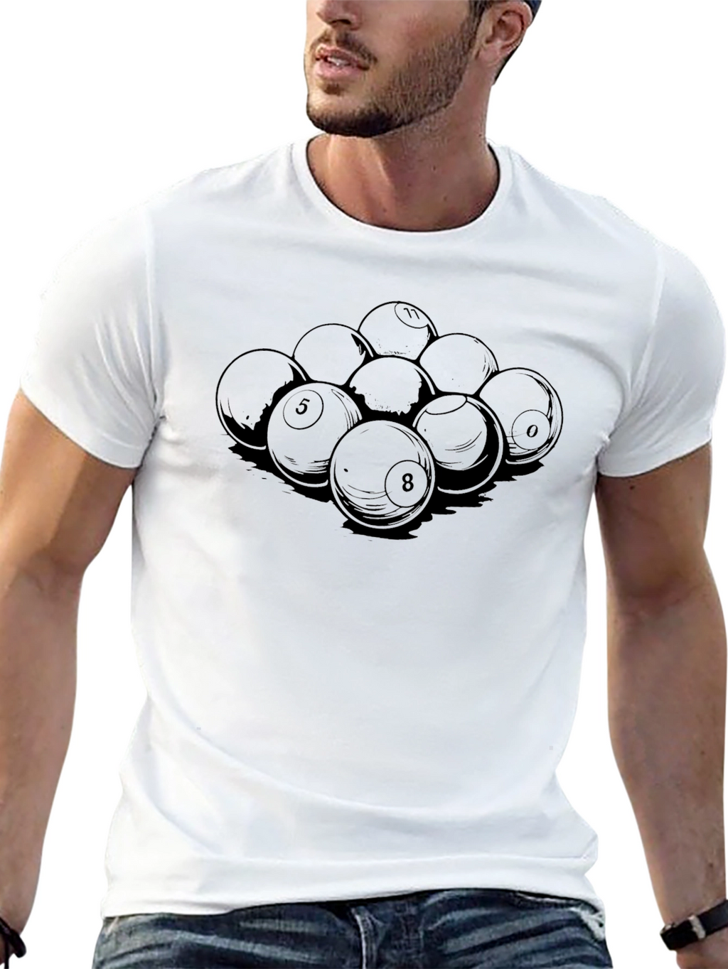 Pool Balls Graphic T-Shirt - Classic Design