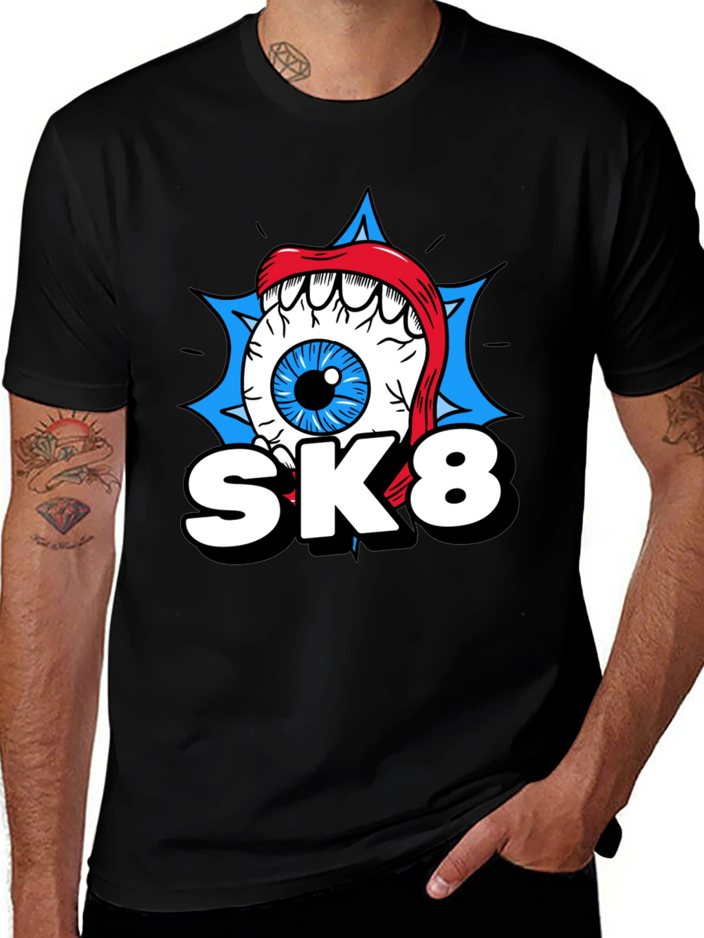 SK8 Eye Graphic T-Shirt - Cool Novelty Tee