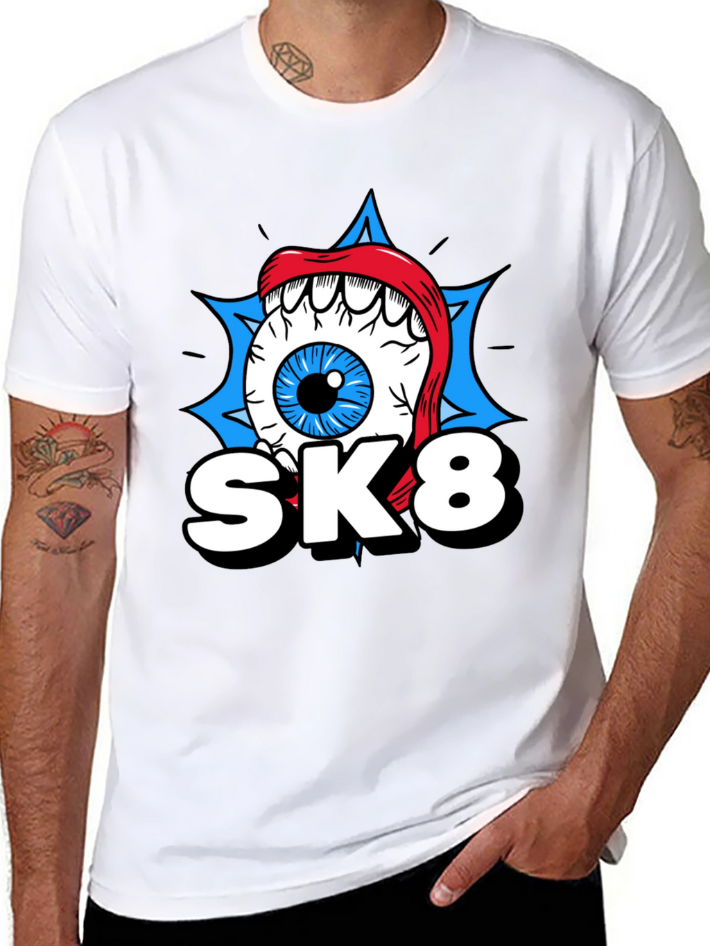 SK8 Eye Graphic T-Shirt - Cool Novelty Tee