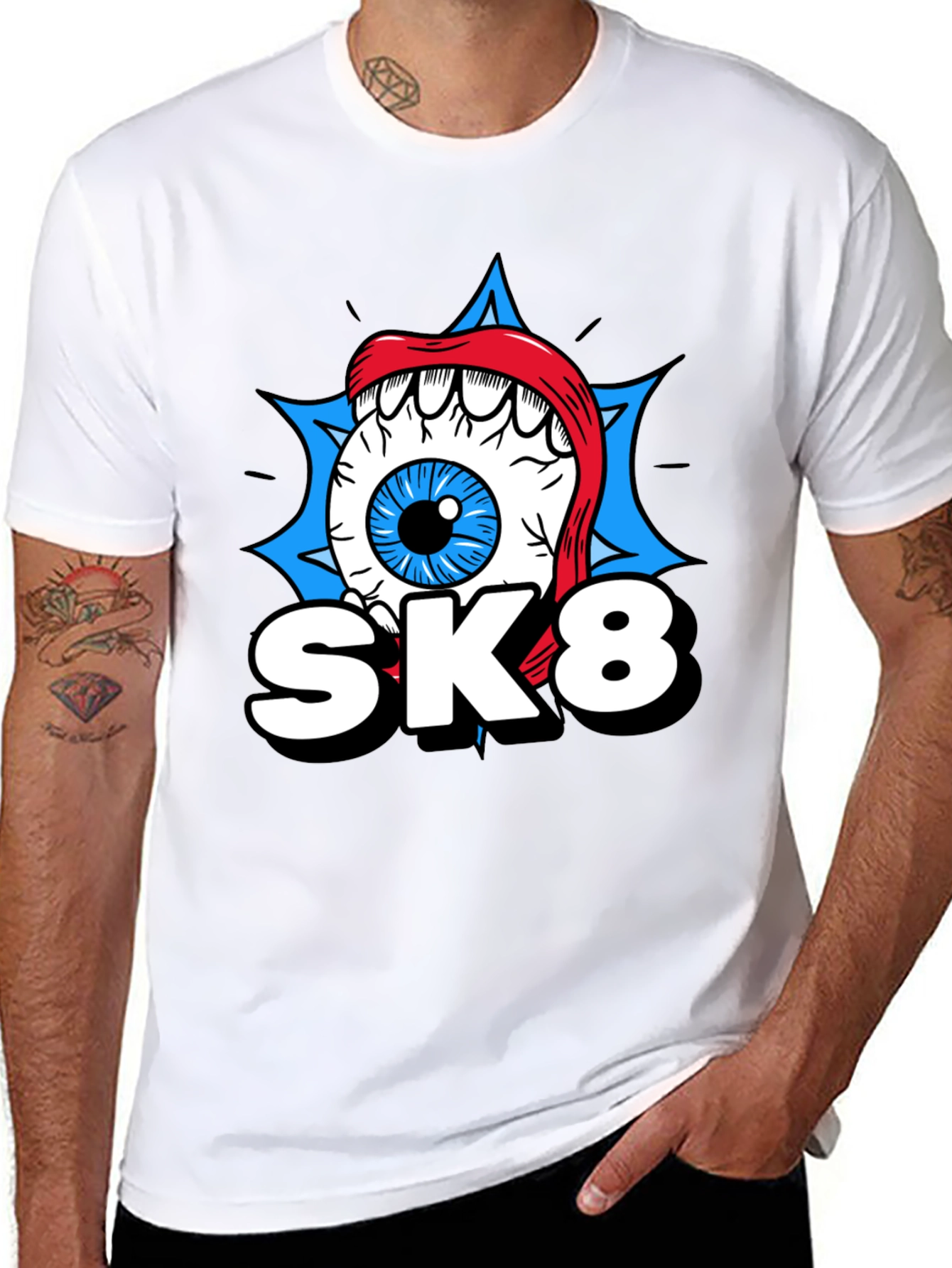 SK8 Eye Graphic T-Shirt - Cool Novelty Tee