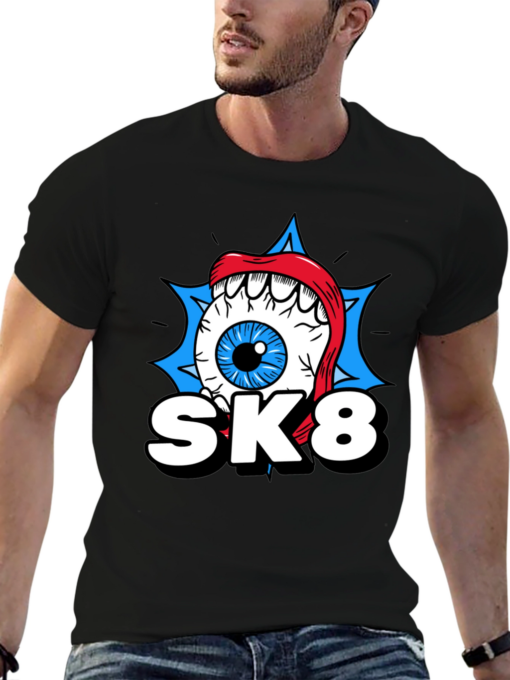 SK8 Eye Graphic T-Shirt - Cool Novelty Tee