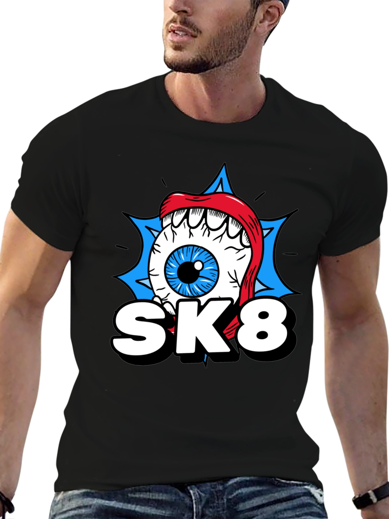 SK8 Eye Graphic T-Shirt - Cool Novelty Tee