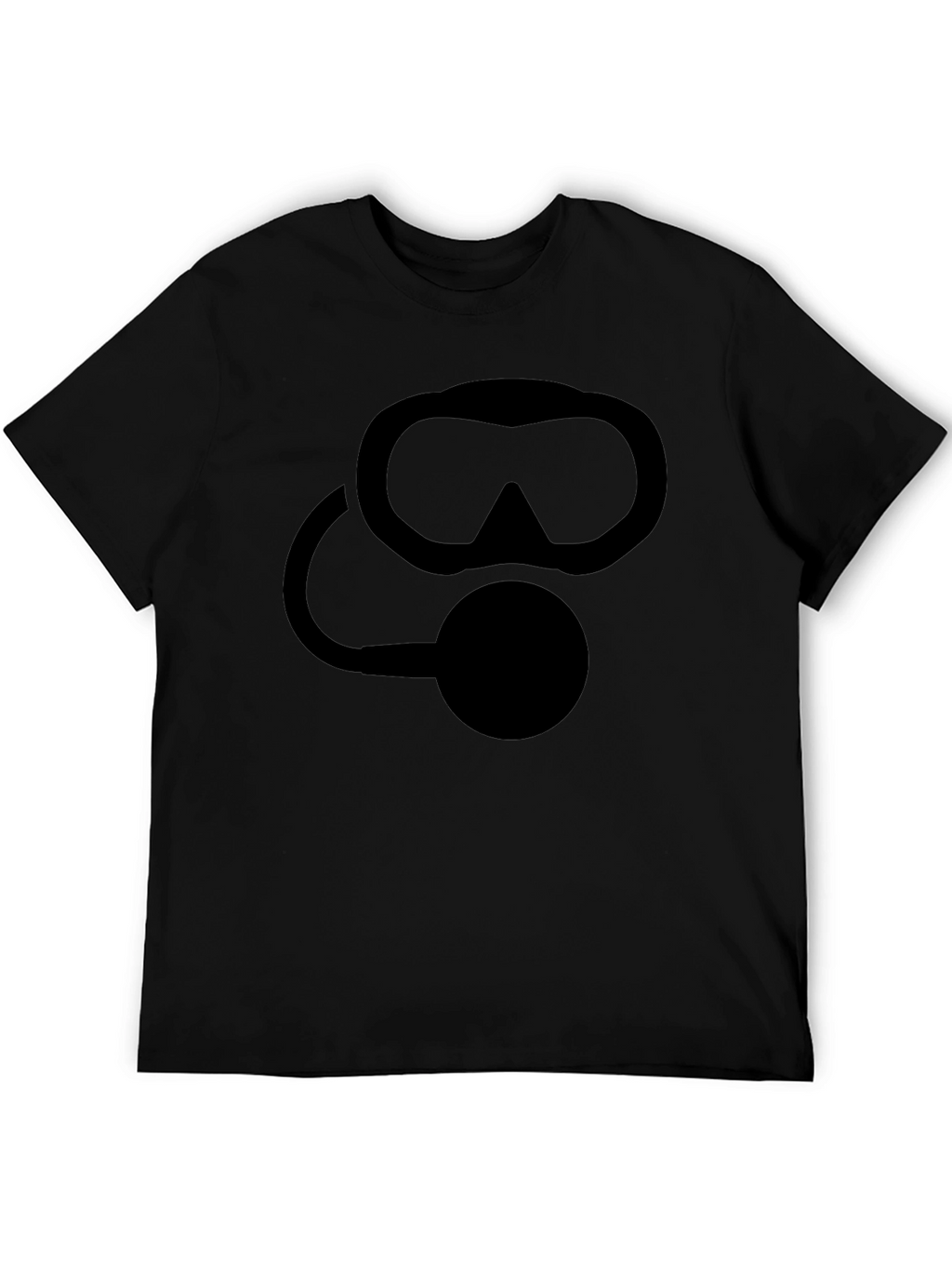 Scuba Diver Mask Graphic T-Shirt - Black