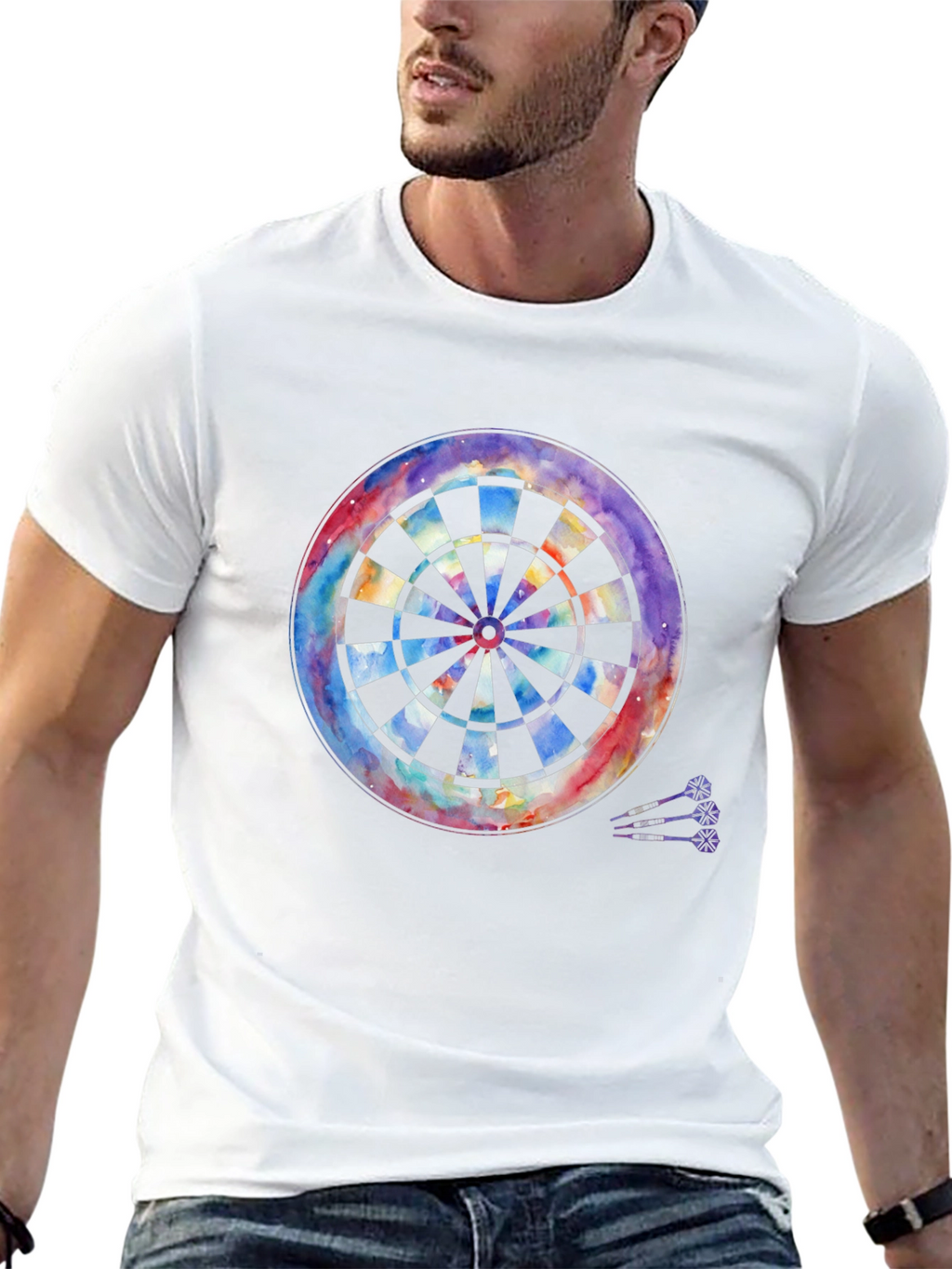 Watercolor Dartboard Graphic T-Shirt