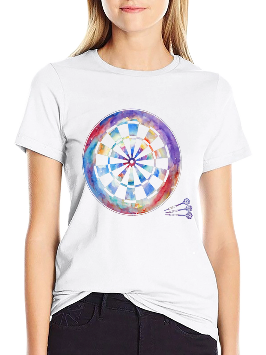 Watercolor Dartboard Graphic T-Shirt