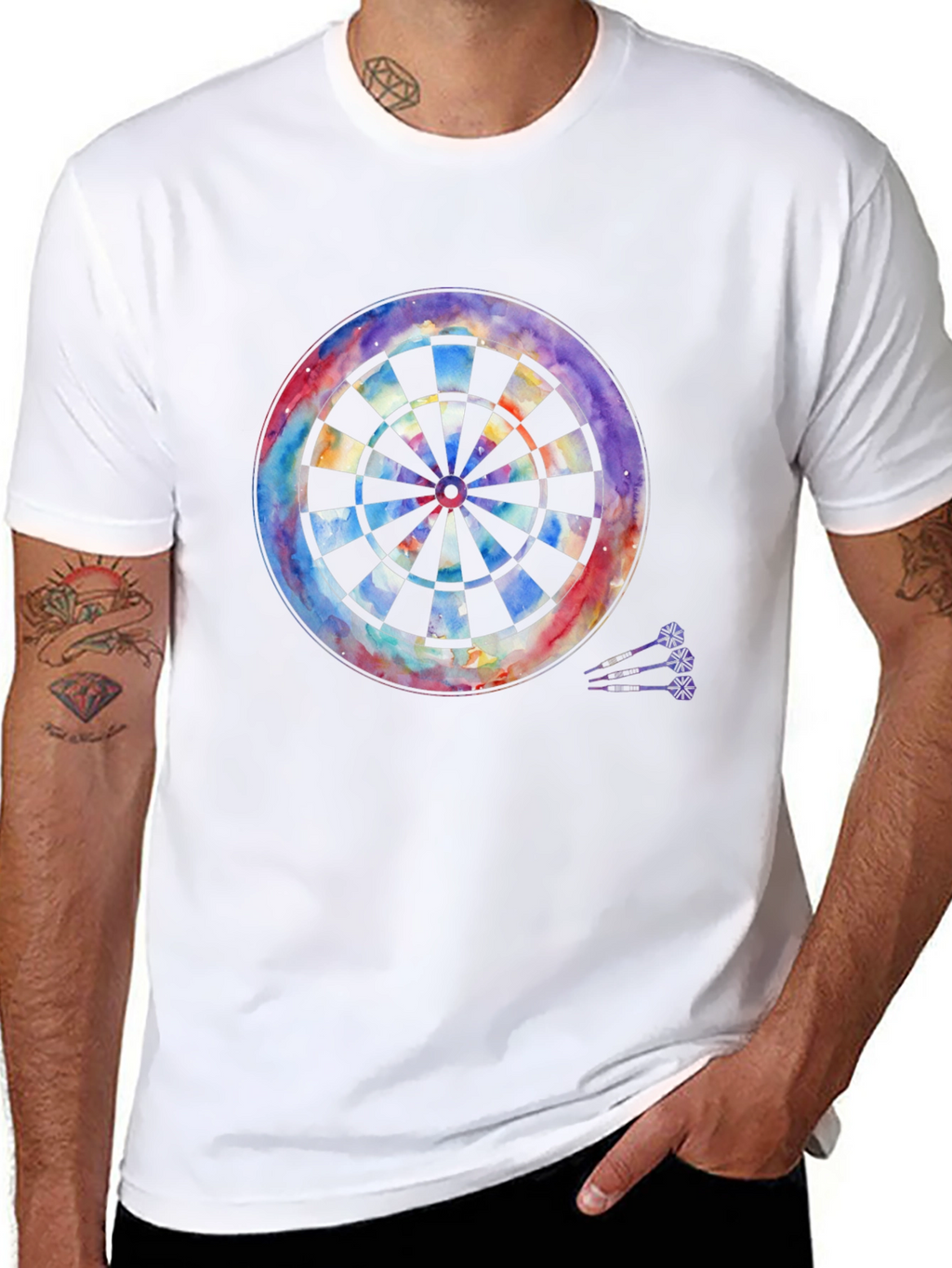 Watercolor Dartboard Graphic T-Shirt